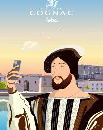 Dessin de François 1er qui prend un selfie - Agrandir l'image 3 sur 5, fenêtre modale