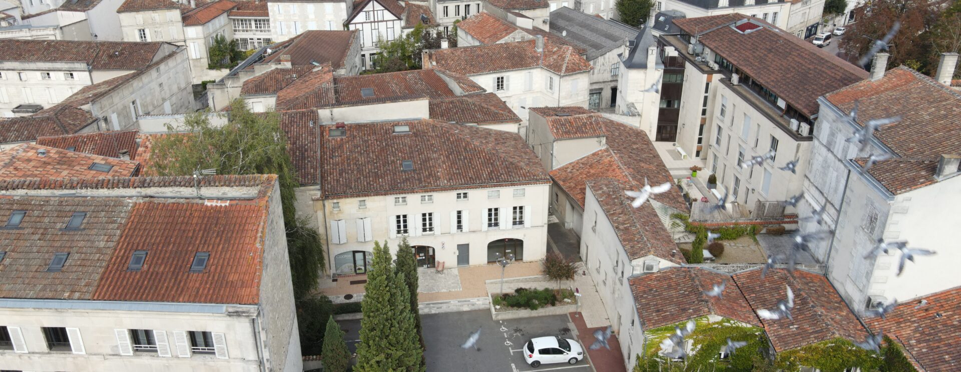 Vue aérienne de Cognac