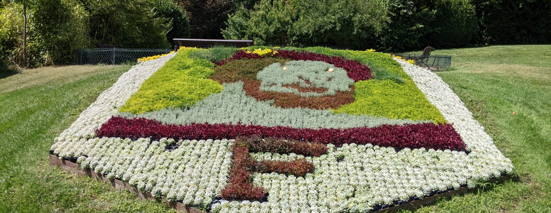 Visage de François Ier réalisé avec des fleurs